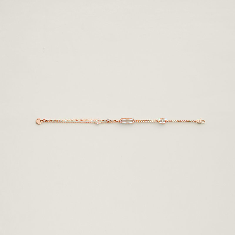 Chaine d'ancre Chaos Nano bracelet - Rose gold | Hermès USA